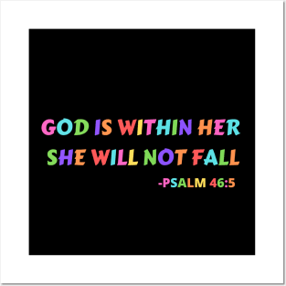 God Is Within Her She Will Not Fall Posters and Art